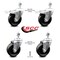 Service Caster 4 Inch Phenolic Wheel Swivel 1/2 Inch Threaded Stem Caster Total Lock Brake, 2PK SCC-TSTTL20S414-PHS-121315-2-S-2 - alternate 5